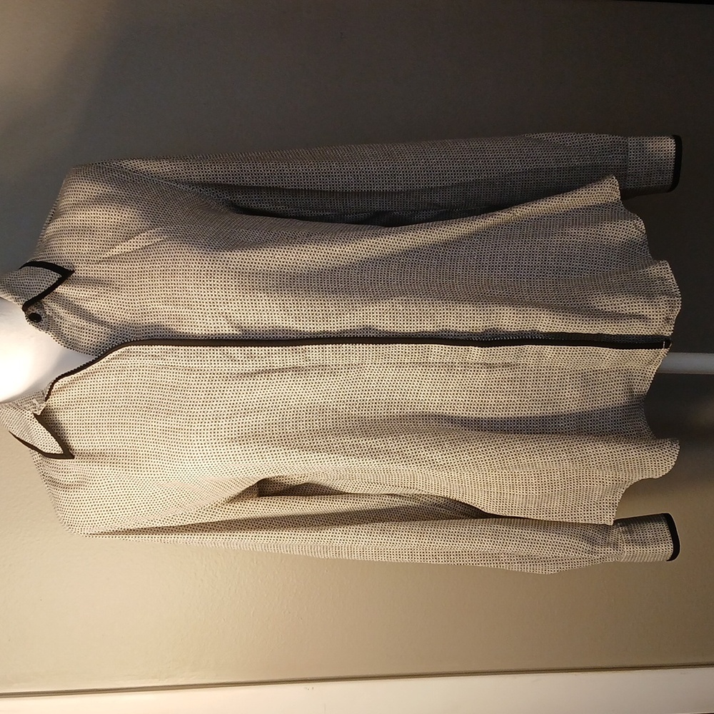 LOFT Black and White  Button Down Dress Shirt Small